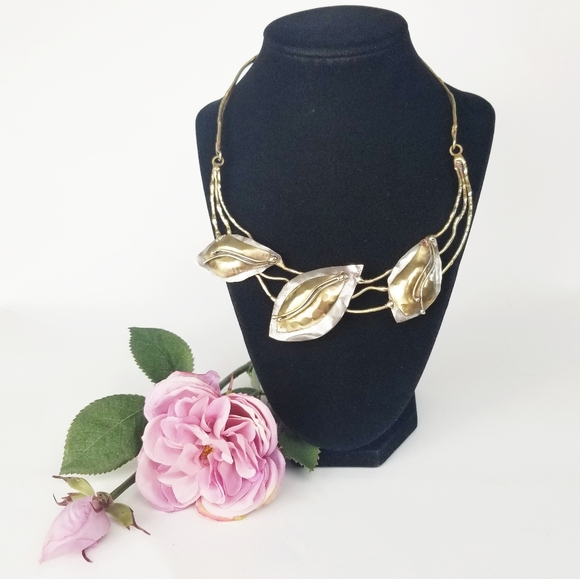 Handcrafted Leaves & Branches Choker Necklace - Picture 1 of 10